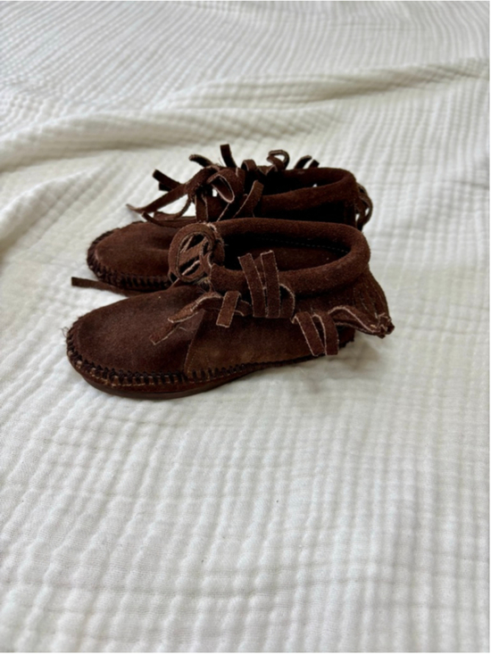Unbranded Other - Baby Unbranded Brown Moccasins suede Leather